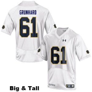 Notre Dame Fighting Irish Men's Colin Grunhard #61 White Under Armour Authentic Stitched Big & Tall College NCAA Football Jersey CZE0799MS